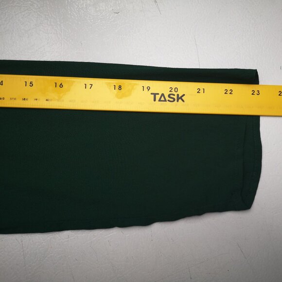 Zara Woman Ladies Size XL V-neck Long Sleeves Dark Green Blouse - Picture 11 of 13